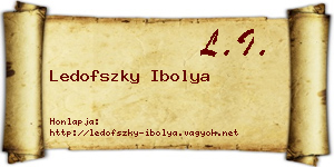 Ledofszky Ibolya névjegykártya